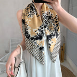 90cm * 90cm Design Scarf Lady Shawl Printed Silk Felt Headscarf Scarf Lady Headscarf Square Scarf Lady Wrap Scarf 2021 daiiibabyyy