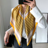 90cm * 90cm Design Scarf Lady Shawl Printed Silk Felt Headscarf Scarf Lady Headscarf Square Scarf Lady Wrap Scarf 2021 daiiibabyyy