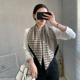 90cm * 90cm Design Scarf Lady Shawl Printed Silk Felt Headscarf Scarf Lady Headscarf Square Scarf Lady Wrap Scarf 2021 daiiibabyyy