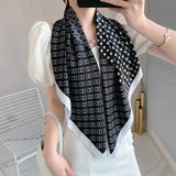 90cm * 90cm Design Scarf Lady Shawl Printed Silk Felt Headscarf Scarf Lady Headscarf Square Scarf Lady Wrap Scarf 2021 daiiibabyyy