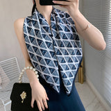 90cm * 90cm Design Scarf Lady Shawl Printed Silk Felt Headscarf Scarf Lady Headscarf Square Scarf Lady Wrap Scarf 2021 daiiibabyyy