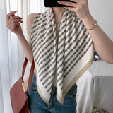 90cm * 90cm Design Scarf Lady Shawl Printed Silk Felt Headscarf Scarf Lady Headscarf Square Scarf Lady Wrap Scarf 2021 daiiibabyyy