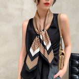 90cm * 90cm Design Scarf Lady Shawl Printed Silk Felt Headscarf Scarf Lady Headscarf Square Scarf Lady Wrap Scarf 2021 daiiibabyyy