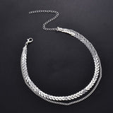 Fashion Women Lady Elegant V Sequins Chain Necklace Bib Party Double Layer Necklace Jewelry Choker Necklace daiiibabyyy