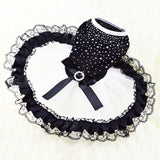 Black-white Diamond Dog Dresses Summer Small Dog Clothes Ropa Perro Chihuahua Tulle Skirt Cute Puppy Dress Yorkshire Pet Clothes