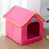 Winter Pet House Foldable Bed With Mat Soft Leopard Dog Puppy Sofa Cushion House Kennel Nest Dog Cat Bed For Small Medium Dogs daiiibabyyy