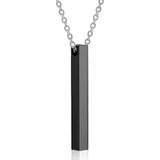 Four Sides Engraving Square Pendant Necklaces New Custom Name Necklace Stainless Steel Pendant Gift Jewelry For Women/Men daiiibabyyy