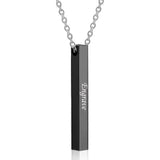 Four Sides Engraving Square Pendant Necklaces New Custom Name Necklace Stainless Steel Pendant Gift Jewelry For Women/Men daiiibabyyy