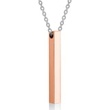 Four Sides Engraving Square Pendant Necklaces New Custom Name Necklace Stainless Steel Pendant Gift Jewelry For Women/Men daiiibabyyy