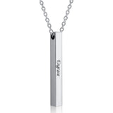 Four Sides Engraving Square Pendant Necklaces New Custom Name Necklace Stainless Steel Pendant Gift Jewelry For Women/Men daiiibabyyy