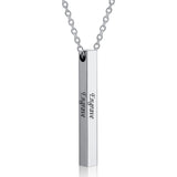 Four Sides Engraving Square Pendant Necklaces New Custom Name Necklace Stainless Steel Pendant Gift Jewelry For Women/Men daiiibabyyy