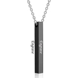 Four Sides Engraving Square Pendant Necklaces New Custom Name Necklace Stainless Steel Pendant Gift Jewelry For Women/Men daiiibabyyy