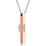 Four Sides Engraving Square Pendant Necklaces New Custom Name Necklace Stainless Steel Pendant Gift Jewelry For Women/Men daiiibabyyy