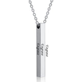 Four Sides Engraving Square Pendant Necklaces New Custom Name Necklace Stainless Steel Pendant Gift Jewelry For Women/Men daiiibabyyy