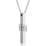 Four Sides Engraving Square Pendant Necklaces New Custom Name Necklace Stainless Steel Pendant Gift Jewelry For Women/Men daiiibabyyy