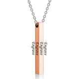 Four Sides Engraving Square Pendant Necklaces New Custom Name Necklace Stainless Steel Pendant Gift Jewelry For Women/Men daiiibabyyy