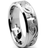 Punk Fashion Rings for Women Men Retro Hip-Hop Personality Ring Engraved Demon Eye Retro Hipster Ring Hollow Cross Rings daiiibabyyy
