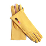 Fashion Women Winter Warm Suede Leather Touch Screen Glove Female Faux Rabit Fur Embroidery Plus velvet thick driving gloves H92 daiiibabyyy