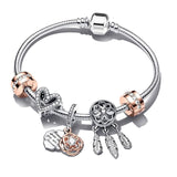 Love You Forever Beads Charm Bracelets DIY Elegant Silver Color Snake Chain Bracelets For Women Lover Jewelry Gift Special Offer daiiibabyyy