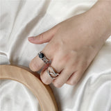 7PCS/SET Korea Fashion Mixed Minimalist Ring Set Geometric Round Metal Gold Silver Color Cuff Open Rings Jewelry For Women daiiibabyyy