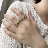 7PCS/SET Korea Fashion Mixed Minimalist Ring Set Geometric Round Metal Gold Silver Color Cuff Open Rings Jewelry For Women daiiibabyyy