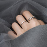 7PCS/SET Korea Fashion Mixed Minimalist Ring Set Geometric Round Metal Gold Silver Color Cuff Open Rings Jewelry For Women daiiibabyyy