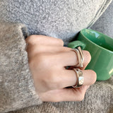 7PCS/SET Korea Fashion Mixed Minimalist Ring Set Geometric Round Metal Gold Silver Color Cuff Open Rings Jewelry For Women daiiibabyyy
