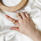 7PCS/SET Korea Fashion Mixed Minimalist Ring Set Geometric Round Metal Gold Silver Color Cuff Open Rings Jewelry For Women daiiibabyyy