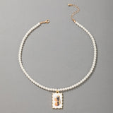 Tocona Luxury Pearl Stone Shell Pendant Necklace for Women Summer Star Heart Chain Choker Necklace Bohemian Jewelry Gift daiiibabyyy