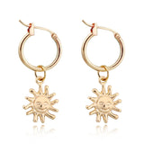 Funny Smile Face Hoop Earrings Pendant For Women Gold Alloy Geometric Carving Earring Jewelry Accessory Statement Gifts daiiibabyyy