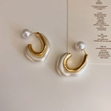 Flashbuy New Trendy Transparent Resin Hoop Earrings for Women Girls Geometric Irregular Metal Acrylic Earrings Party Jewelry daiiibabyyy
