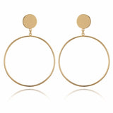 IPARAM 2021 New Big Circle Round Hoop Earrings for Women's Fashion Statement Golden Punk Charm Earrings Party Jewelry daiiibabyyy