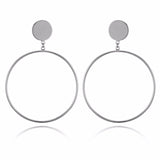 IPARAM 2021 New Big Circle Round Hoop Earrings for Women's Fashion Statement Golden Punk Charm Earrings Party Jewelry daiiibabyyy