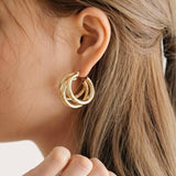 IPARAM 2021 New Big Circle Round Hoop Earrings for Women's Fashion Statement Golden Punk Charm Earrings Party Jewelry daiiibabyyy