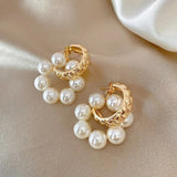 Long Dangle Earrings for Women 2021 Fashion Full Crystal Simulated Pearl Tassel Drop Earring Vintage Gold Brincos Jewelry daiiibabyyy