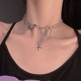 Punk Style Butterfly Choker Clavicle Necklace Jewelry Women Collares Gothic Hip Hop Link Chain Necklace Collares Mujer Jewlery daiiibabyyy