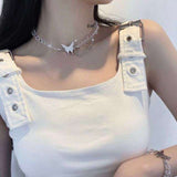 Punk Style Butterfly Choker Clavicle Necklace Jewelry Women Collares Gothic Hip Hop Link Chain Necklace Collares Mujer Jewlery daiiibabyyy