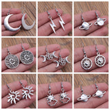 Vintage Totem Earring Sun & Moon Dangle Earrings Geometric Women Dangle Earrings Star Moon Female Korean Jewelry daiiibabyyy