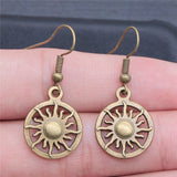 Vintage Totem Earring Sun & Moon Dangle Earrings Geometric Women Dangle Earrings Star Moon Female Korean Jewelry daiiibabyyy