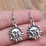 Vintage Totem Earring Sun & Moon Dangle Earrings Geometric Women Dangle Earrings Star Moon Female Korean Jewelry daiiibabyyy