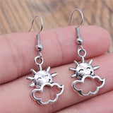 Vintage Totem Earring Sun & Moon Dangle Earrings Geometric Women Dangle Earrings Star Moon Female Korean Jewelry daiiibabyyy