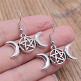 Vintage Totem Earring Sun & Moon Dangle Earrings Geometric Women Dangle Earrings Star Moon Female Korean Jewelry daiiibabyyy