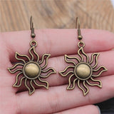 Vintage Totem Earring Sun & Moon Dangle Earrings Geometric Women Dangle Earrings Star Moon Female Korean Jewelry daiiibabyyy
