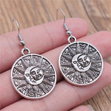 Vintage Totem Earring Sun & Moon Dangle Earrings Geometric Women Dangle Earrings Star Moon Female Korean Jewelry daiiibabyyy