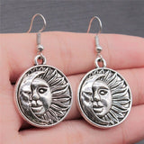Vintage Totem Earring Sun & Moon Dangle Earrings Geometric Women Dangle Earrings Star Moon Female Korean Jewelry daiiibabyyy