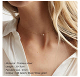 JUJIE Stainless Steel Choker Chain Necklaces For Women 2021 Classic Gold Layered Pendant Necklace Jewelry daiiibabyyy