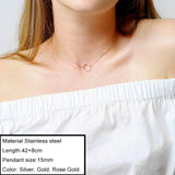 JUJIE Stainless Steel Choker Chain Necklaces For Women 2021 Classic Gold Layered Pendant Necklace Jewelry daiiibabyyy