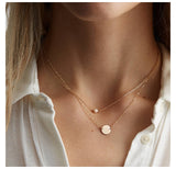 JUJIE Stainless Steel Choker Chain Necklaces For Women 2021 Classic Gold Layered Pendant Necklace Jewelry daiiibabyyy