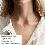JUJIE Stainless Steel Choker Chain Necklaces For Women 2021 Classic Gold Layered Pendant Necklace Jewelry daiiibabyyy