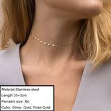 JUJIE Stainless Steel Choker Chain Necklaces For Women 2021 Classic Gold Layered Pendant Necklace Jewelry daiiibabyyy